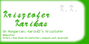 krisztofer karikas business card